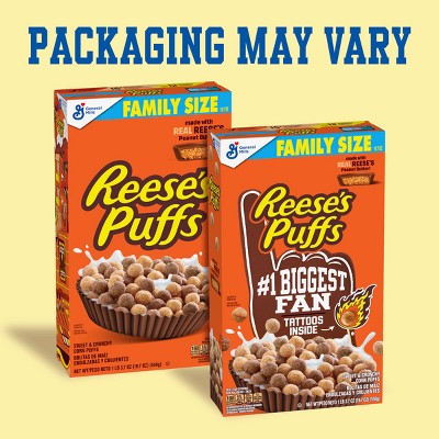 General Mills Size Reeses Puffs Cereal - 19.7oz: No High Fructose Corn Syrup, Whole Grain