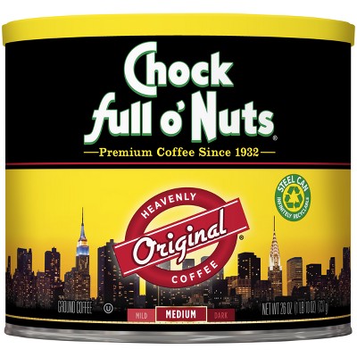 Chock full o'Nuts Original Medium Roast Ground Coffee - 26oz: Arabica Beans, Unflavored
