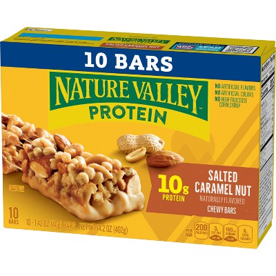 Nature Valley Protein Salted Caramel Nut Value pack - 14.oz/10ct: Gluten-Free, No Artificial Flavors, 10g Protein