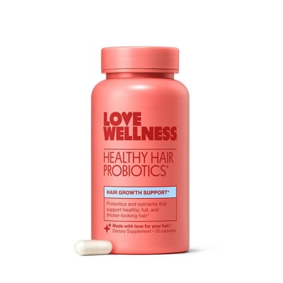 Love Wellness Healthy Hair Probiotics for Fuller and Shinier Hair - 30ct