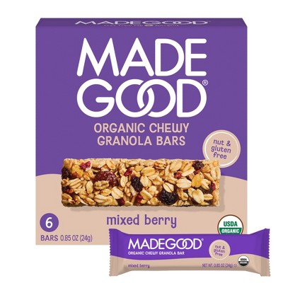 MadeGood Mixed Berry Granola Bars - 5.1oz/6pk: Organic, Vegan