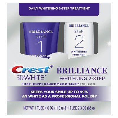 Crest 3D White Brilliance Toothpaste and Whitening Gel System, 4.0oz and 2.3oz