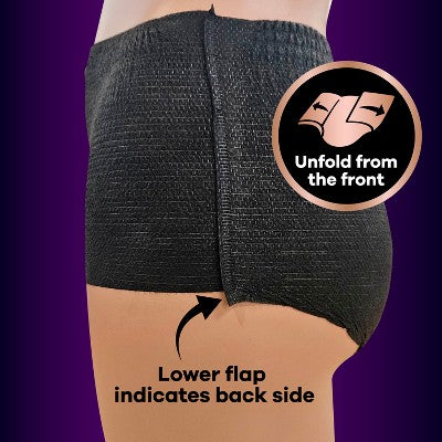 Always Discreet Boutique Adult Postpartum Incontinence Underwear for Women - Black - Large