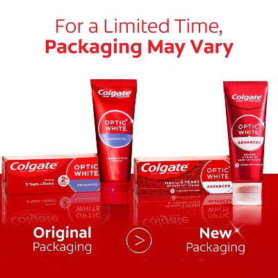 Colgate Optic White Advanced Teeth Whitening Toothpaste with 2% Hydrogen Peroxide -  Icy Fresh - 3.2oz