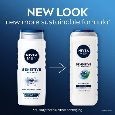 Nivea Men Sensitive Body Wash with Bamboo Extract - 16.9 fl oz