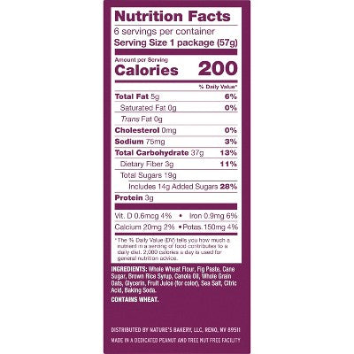 Nature's Bakery Fig Bar - 12oz/6ct