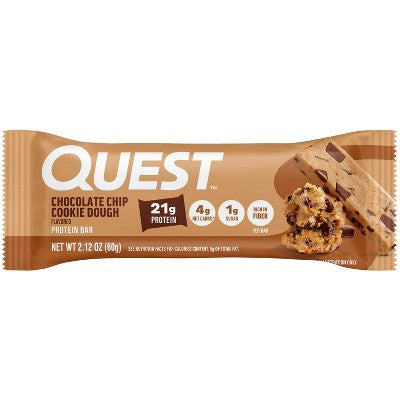 Quest Nutrition Chocolate Chip Cookie Dough Whey Protein Bars - 21g Protein - 4ct