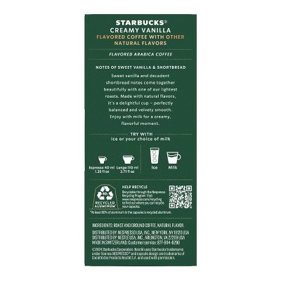 Starbucks by Nespresso OL Creamy Vanilla Capsules