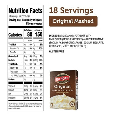 Idahoan Gluten Free Original Mashed Potatoes - 13.75oz