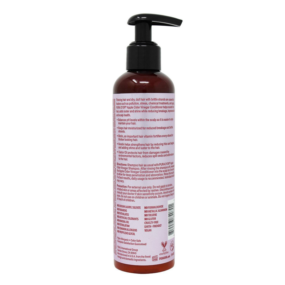 Pura d'or Apple Cider Vinegar Thin2Thick Conditioner, 8 fl oz