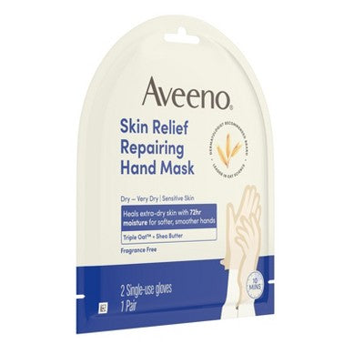 Aveeno Repairing CICA Hand Mask with Prebiotic Oat & Shea Butter for Extra Dry Skin, Fragrance-Free