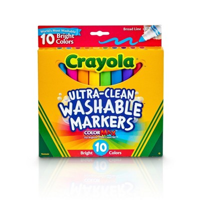 Crayola 10ct Ultra Clean Washable Broad Line Markers, Bright Colors, Elementary School Supplies, Classroom Essentials for Teachers, Ages 3+