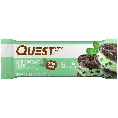 Quest Nutrition Mint Chocolate Chunk Whey Protein Bars - 20g Protein - 4ct