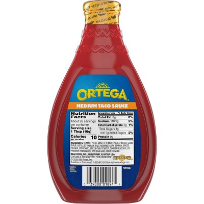Ortega Original Thick & Smooth Medium Taco Sauce - 16oz