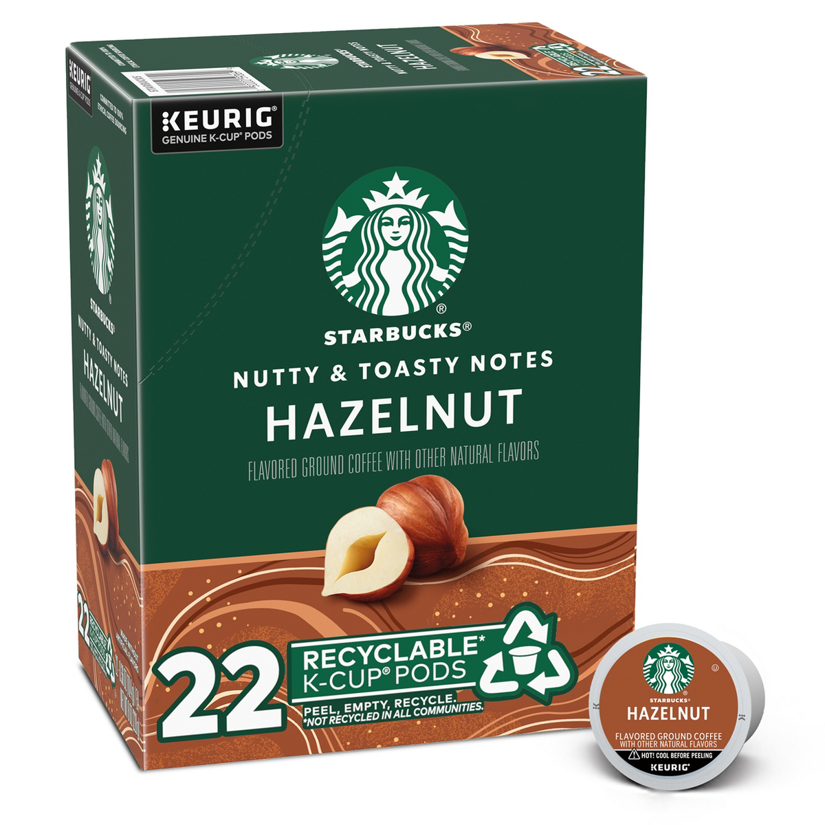 Starbucks Hazelnut Light Roast Coffee Keurig K-Cup - 22ct