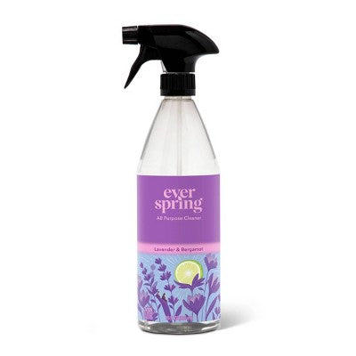 Lavender & Bergamot All Purpose Cleaner - 28 fl oz - Everspring™: Spray Bottle, Liquid Formula, Multi-Surface Use