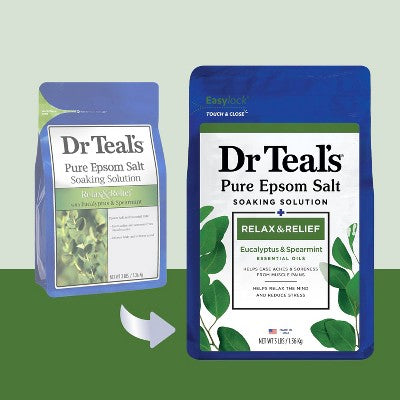 Dr Teal's Epsom Salt Magnesium Soak - Relax & Relief with Eucalyptus & Spearmint