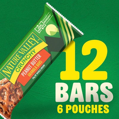 Nature Valley Crunchy Peanut Butter Granola Bars - 6ct/8.94oz: No Artificial Flavors, Whole Grain