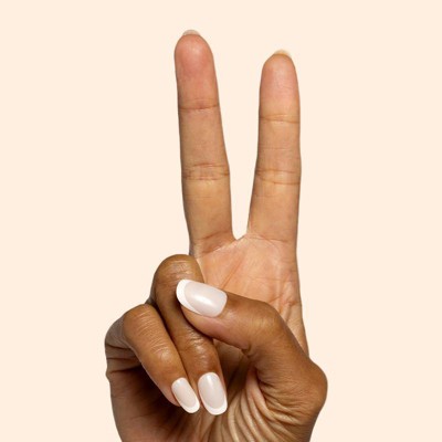 Olive & June Fake Nails - S Round - Classic French - 32ct