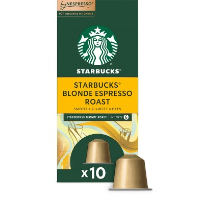 Starbucks by Nespresso Original Line Pods Light Roast Coffee Blonde Espresso Roast - 10ct: Arabica Beans
