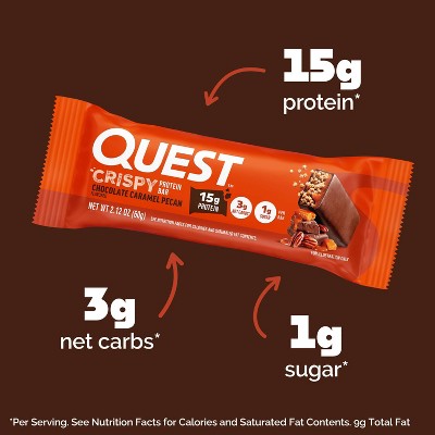 Quest Nutrition 15g Hero Protein Bar - Crispy Chocolate Caramel Pecan