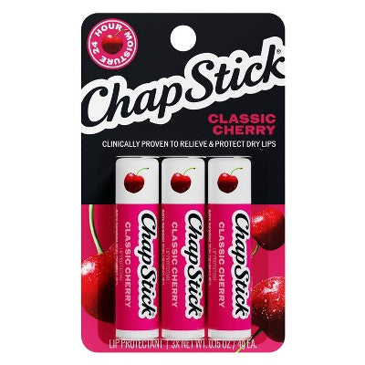 Chapstick Classic Lip Balm - Cherry - 3ct/0.45oz
