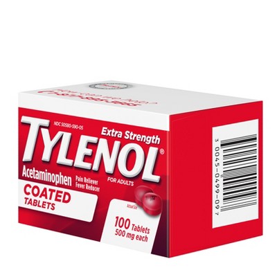 Tylenol Extra Strength Coated Tablets - Acetaminophen - 100ct
