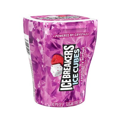 Ice Breakers Ice Cubes Raspberry Sorbet Sugar Free Gum - 40ct