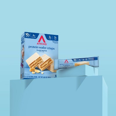 Atkins Peanut Butter Whey Protein Wafer Crisp Protein Bars - 10g Protein - 5ct