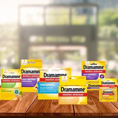 Dramamine All Day Less Drowsy Motion Sickness Relief Tablets for Nausea, Dizziness & Vomiting - 8ct