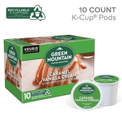 Green Mountain Caramel Vanilla Cream Flavored Keurig K-Cup Light Roast Coffee Pods