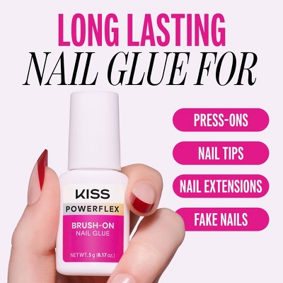 Kiss PowerFlex Brush On Ultra Hold Press On Nail Glue - 0.17oz