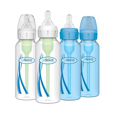 Dr. Brown's 8oz Anti-Colic Options+ Narrow Baby Bottle with Level 1 Slow Flow Nipple - 4pk - 0m+