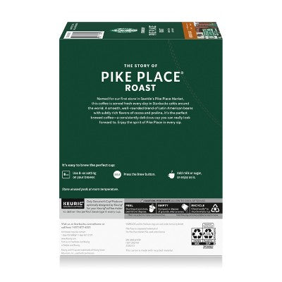 Starbucks Pikes Place Medium Roast Keurig K-Cup Coffee Pods - 22ct