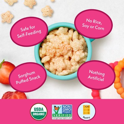 Once Upon a Farm Fruit and Veggie Puffs Strawberry Sweet Potato & Coconut Baby Snacks - 1.5oz