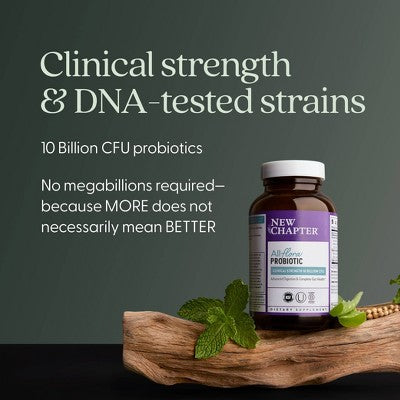 New Chapter Probiotic All-Flora for Advanced Digestion & Gut Health with Prebiotics + Postbiotics Capsules - 30ct