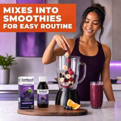 Sambucol Black Elderberry Vegan Immune Support Syrup - 4 fl oz