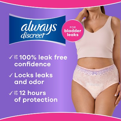 Always Discreet Adult Postpartum Incontinence Underwear for Women - Maximum Protection