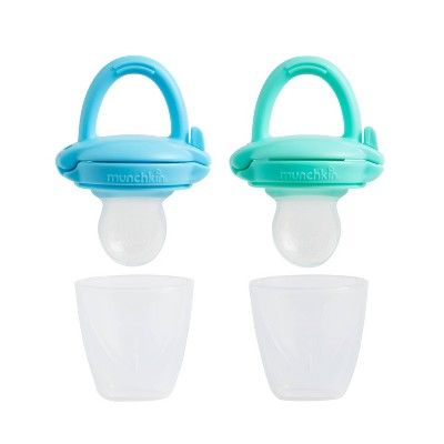 Munchkin Silicone Baby Food Feeder for Solids & Purees - Blue/Mint - 2pk