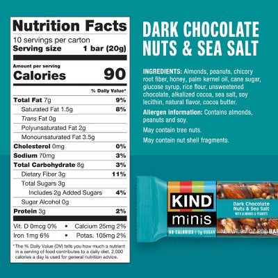 KIND Minis Dark Chocolate & Caramel Almond - 14oz/20ct
