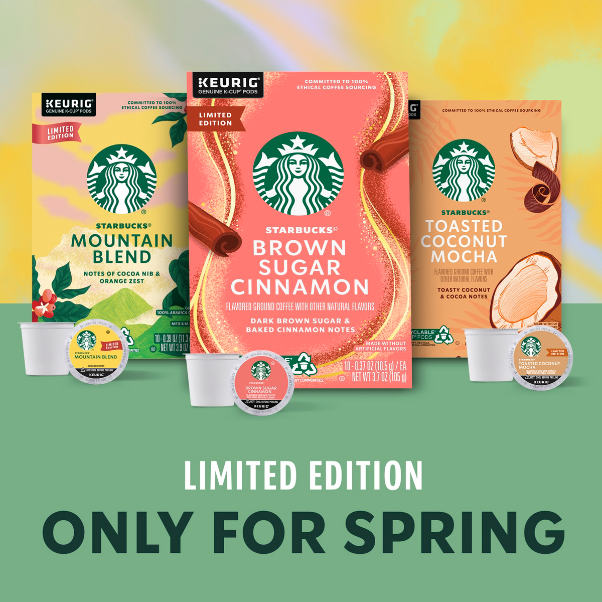 Starbucks Brown Sugar Cinnamon K-Cups, Medium Dark Roast Coffee Pods, 22 Count