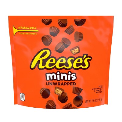 Reese's Minis Milk Chocolate Unwrapped Peanut Butter Cups Candy - 7.6oz