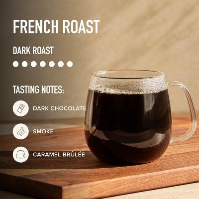 Peet's French Dark Roast Whole Bean Coffee - 10.5oz: Arabica Beans, Dark Chocolate, Smoke