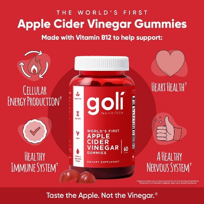 Goli Nutrition Apple Cider Vinegar Vegan Gummies - 60ct