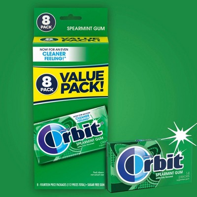 Orbit Sugar-Free Spearmint Chewing Gum Bulk Pack- 14ct/8pk