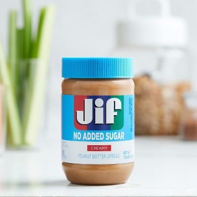 Jif No Added Sugar Creamy Peanut Butter Spread - 15.5oz