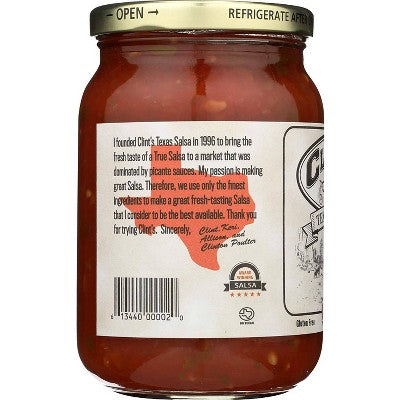 Clint's Texas Salsa Hot 16oz