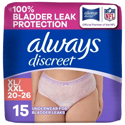 Always Discreet Adult Postpartum Incontinence Underwear for Women - Maximum Protection