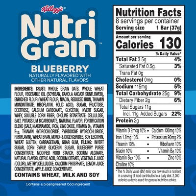 Nutri-Grain Blueberry Soft Baked Breakfast Bars - 8ct/10.4oz