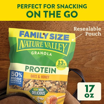 Nature Valley Protein Granola Oats & Honey Size Cereal - 17oz: High Protein, No Artificial Flavors